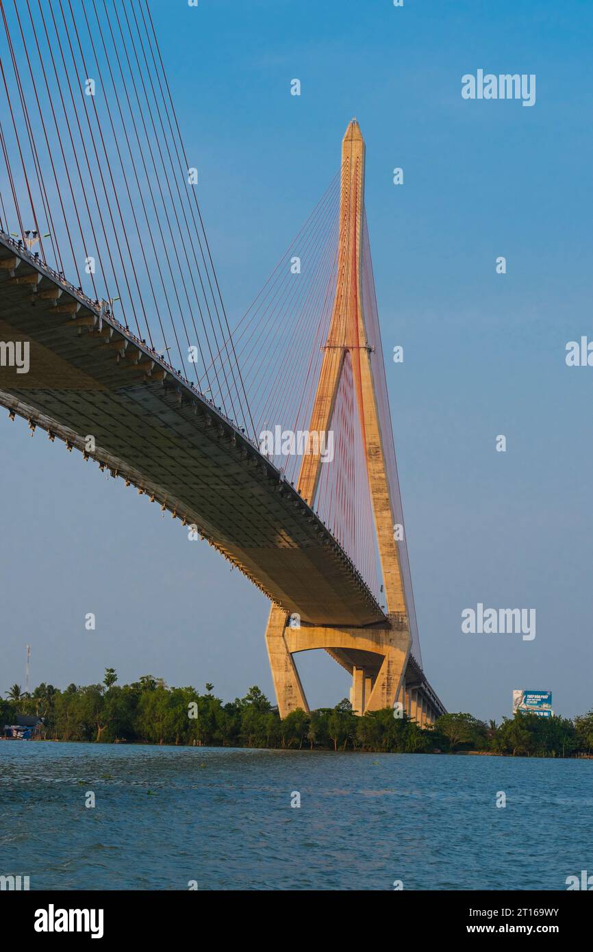 CAN Tho Brücke über den Hau River, eine Verteilung des Mekong River in Vietnam. Stockfoto