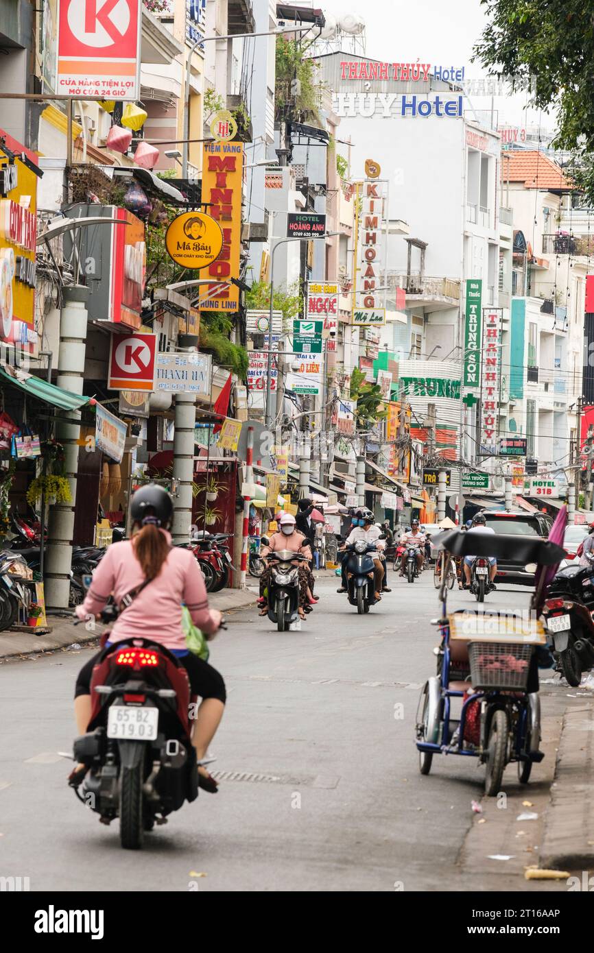 Hai Ba Trung Street, Can Tho, Vietnam. Stockfoto