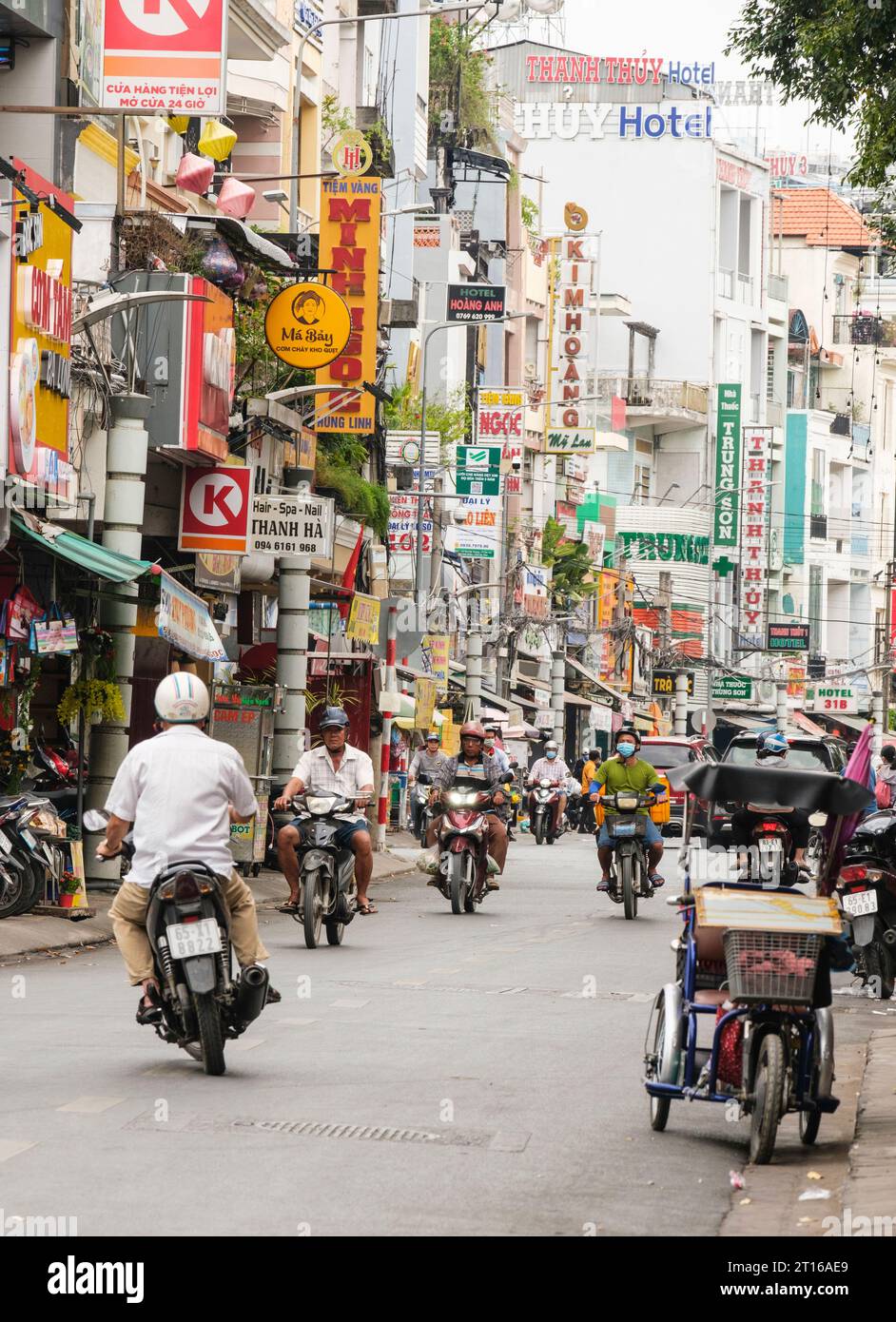 Hai Ba Trung Street, Can Tho, Vietnam. Stockfoto