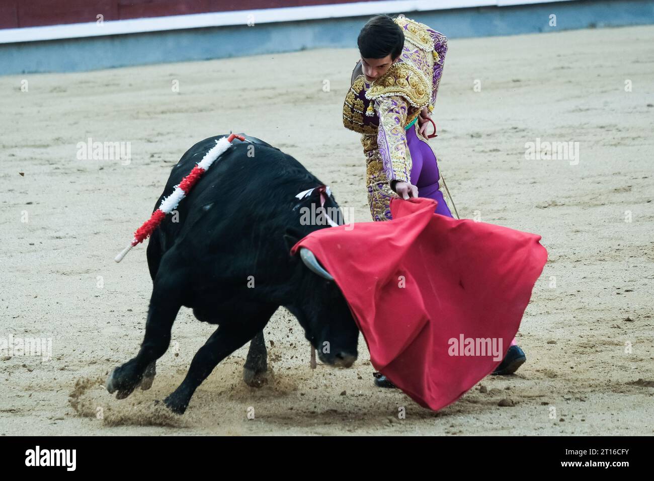 Der Stierkämpfer Sergio Rollón während des Stierkampfes der Feria de Otono auf der Plaza de las Ventas in Madrid, 11. Oktober 2023 Spanien Stockfoto