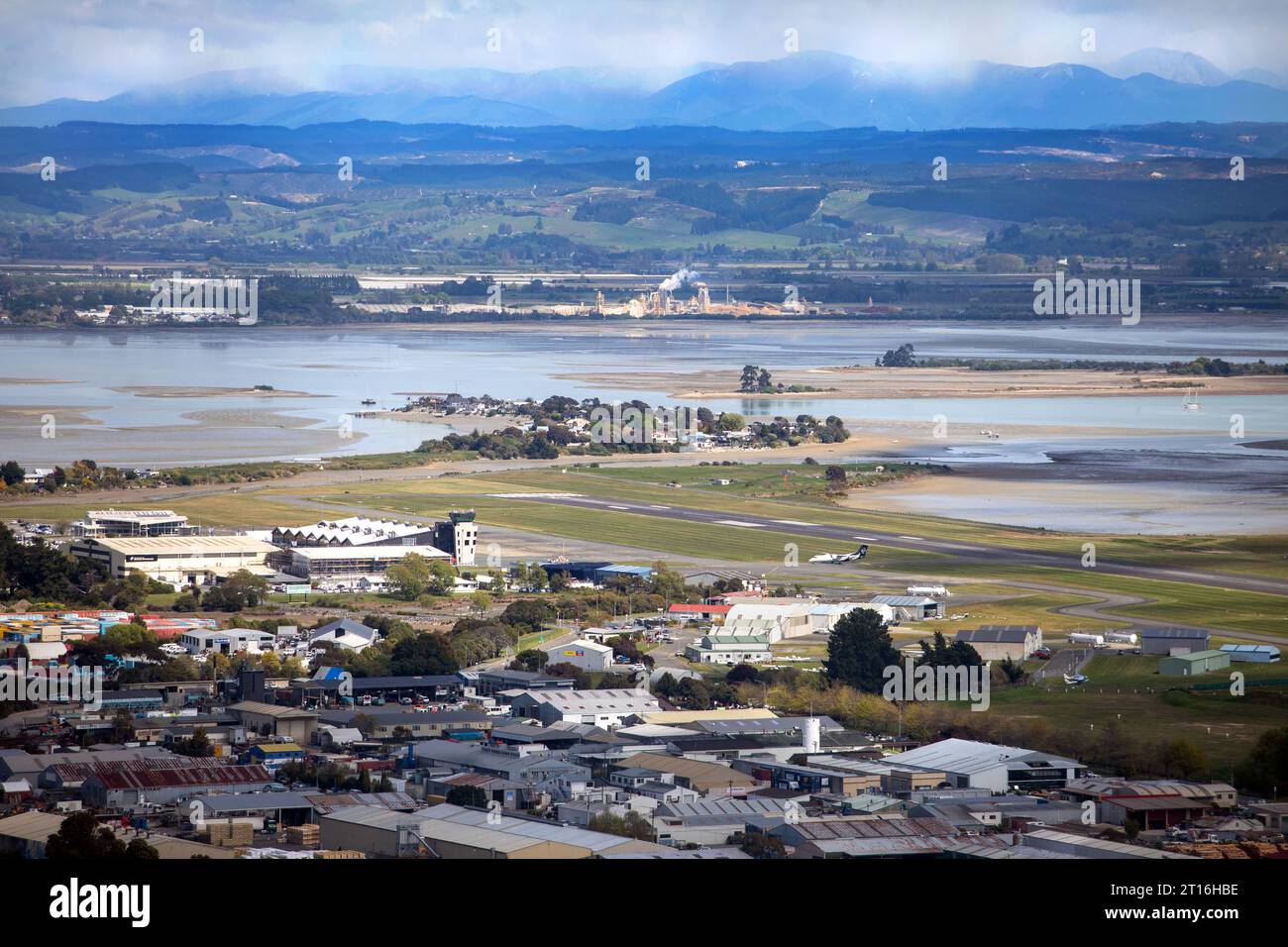 Nelson Airport View, Neuseeland Stockfoto