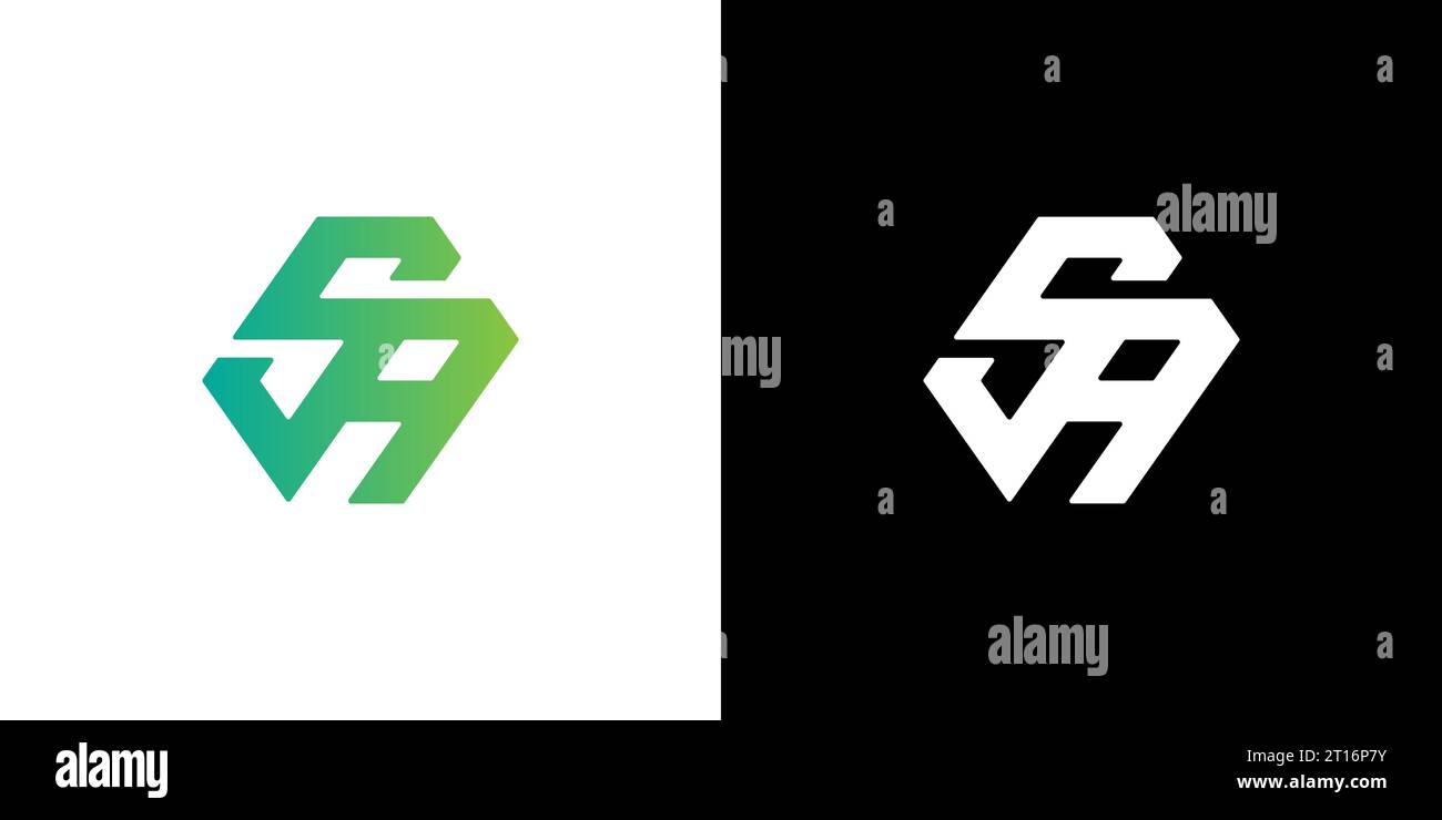SA-Logo, SA-Monogramm, ursprüngliches SA-Logo, Buchstabe SA-Logo, Symbol, Vektor Stock Vektor