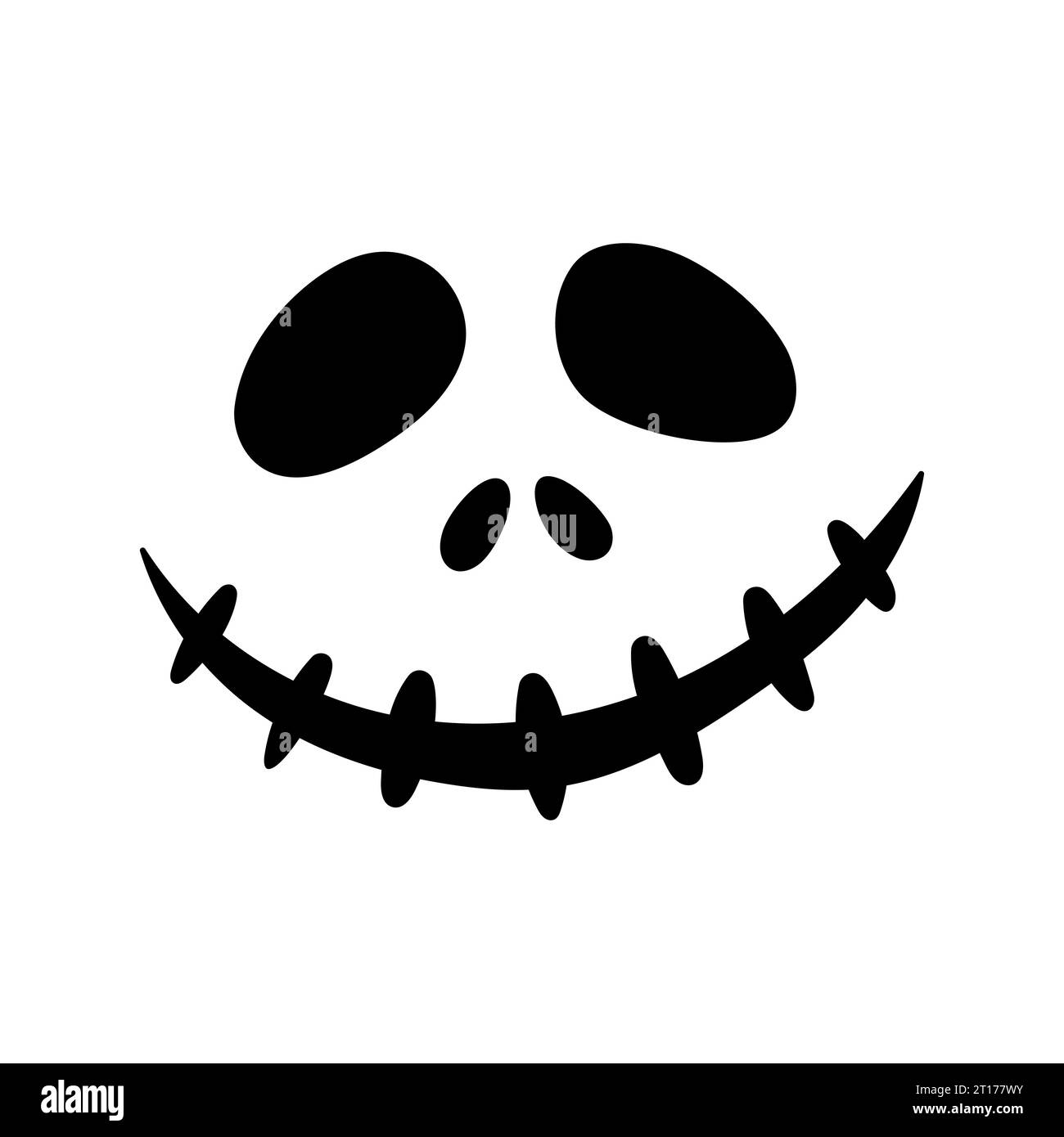 Halloween Kürbis Gesicht Symbol. Gruseliges Gesicht isoliert auf weißem Hintergrund. Vektorabbildung, abgewickelt. Jack Laterne Kürbis lächelnde Gesichtsmaske. Stock Vektor