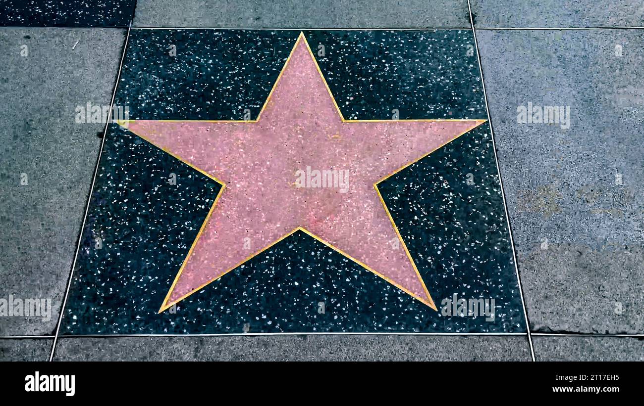 Ein leerer Stern auf dem Walk of Fame in der Stadt Los Angeles im Bundesstaat Kalifornien in den Vereinigten Staaten von Amerika, diese Sterne befinden sich auf der Th Stockfoto