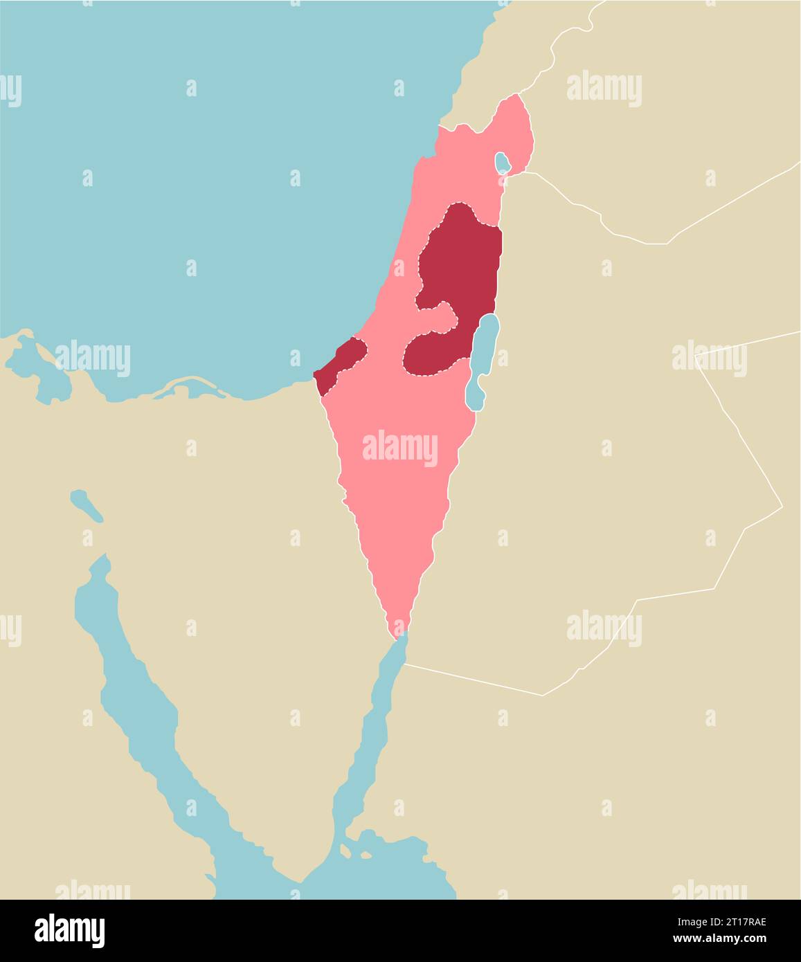 Karte des Palästinensischen Krieges (Israel, Palästina und Gazastreifen ...