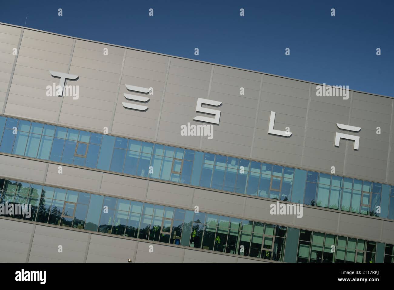 Tesla Giga-Factory, Grünheide, Brandenburg, Deutschland Stockfoto