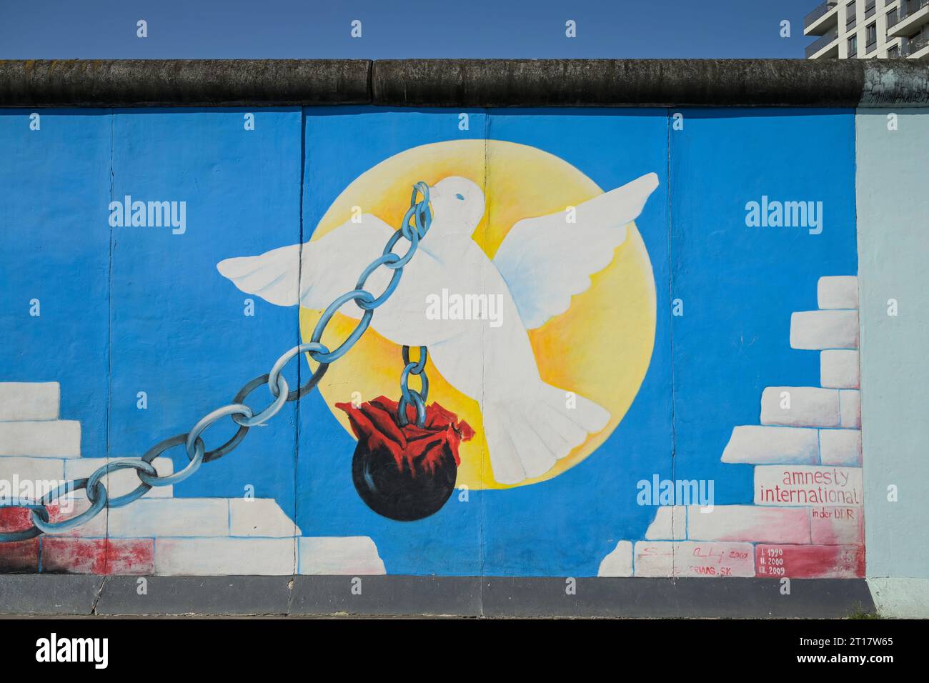 Friedenstaube, East Side Gallery, Mühlenstraße, Friedrichshain, Berlin, Deutschland *** Lokale Bildunterschrift ***, Berlin, Deutschland Stockfoto