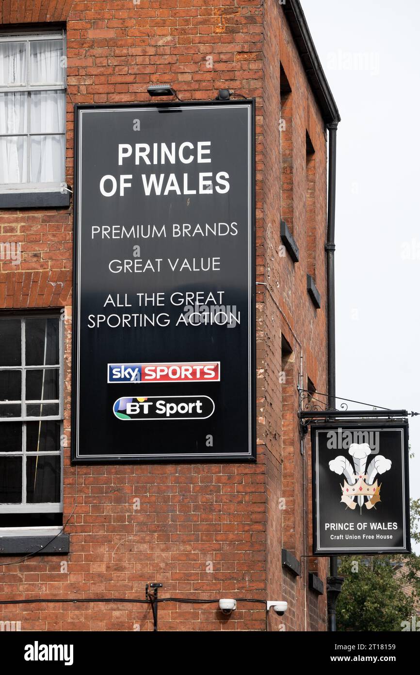 The Prince of Wales Pub, Rugby, Warwickshire, England, Großbritannien Stockfoto