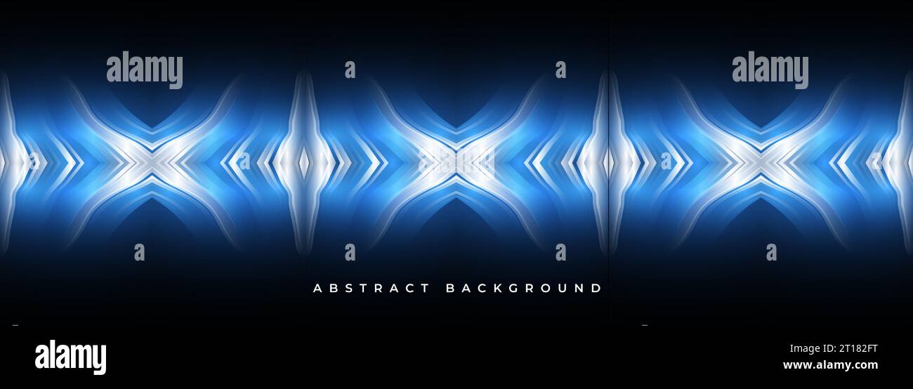 Vektor abstrakte moderne Banner Hintergrund mit blauen und weißen Wellenlinien und Formen. Vektorabbildung Stock Vektor