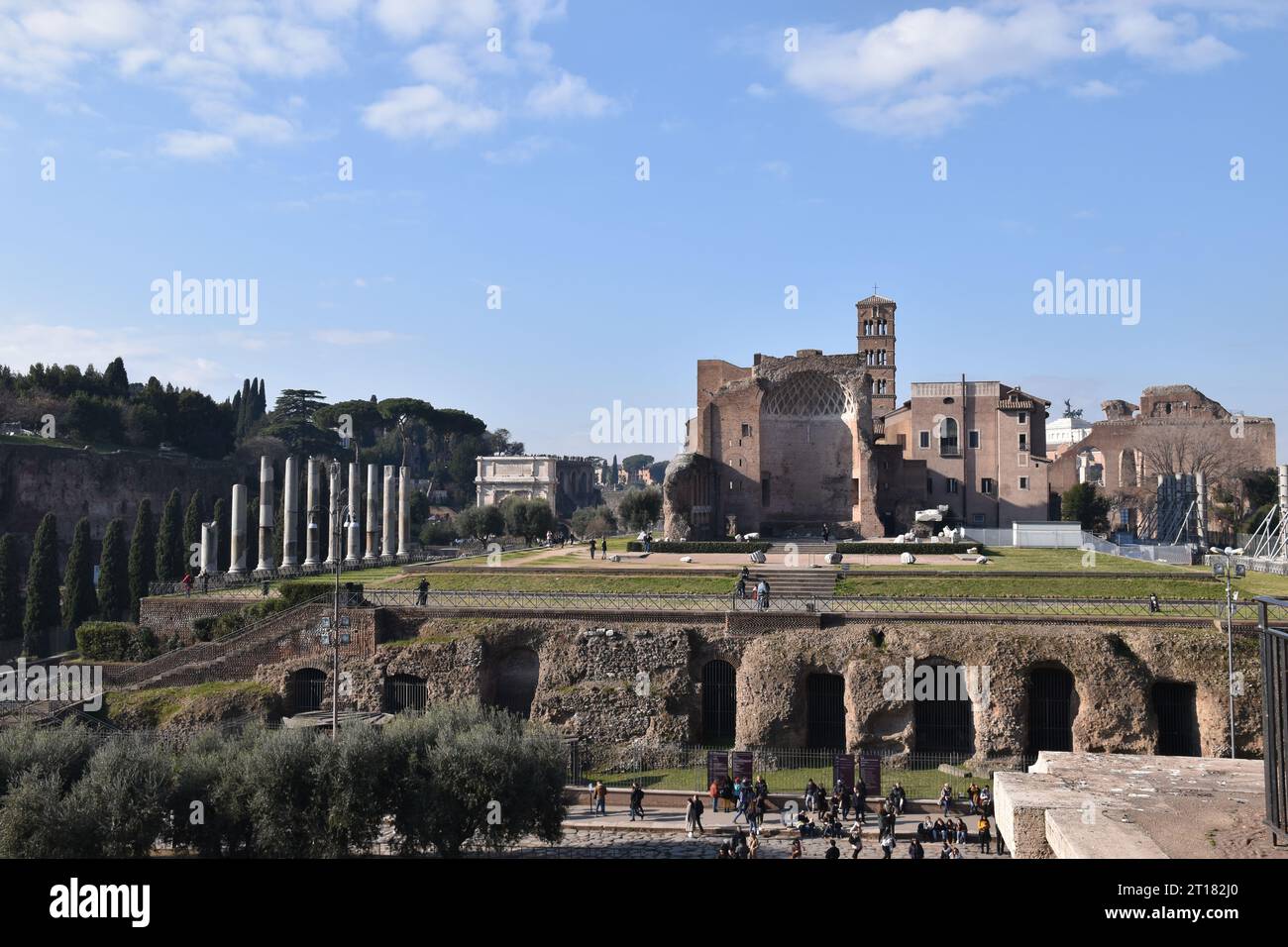 Kolosseum der Altstadt von Rom, konstantinsbogen, Forum Romanum Sightseeing Stockfoto