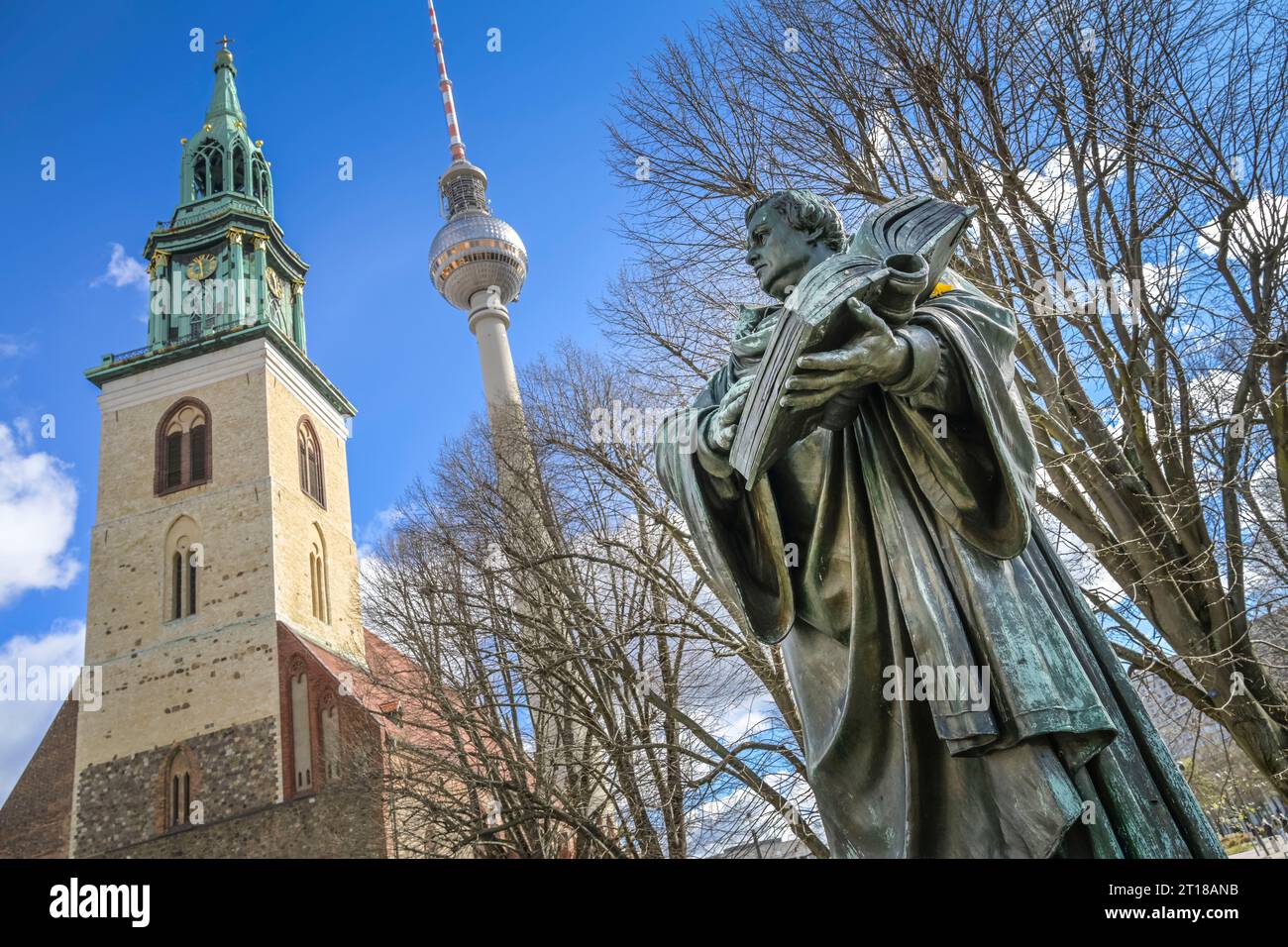 Luther-Denkmal, Marienkirche, Karl-Liebknecht-Straße, Mitte, Berlin, Deutschland Stockfoto