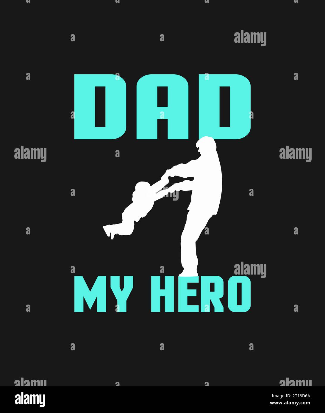 Tolles Typografie-T-Shirt-Design und Dad Suter-Held Stock Vektor