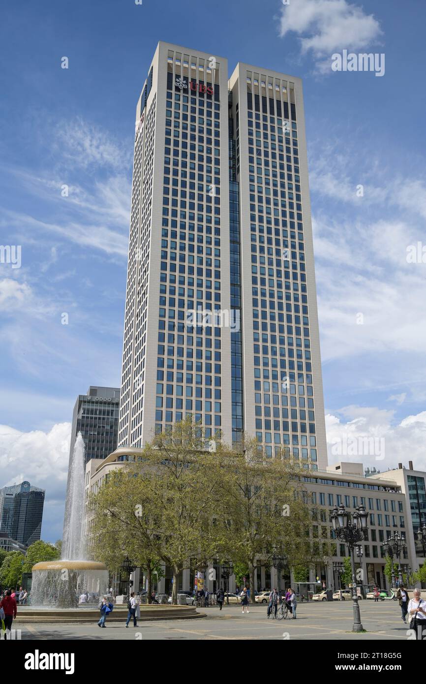 UBS Bank, Opernturm, Bockenheimer Landstraße, Frankfurt am Main, Hessen, Deutschland Stockfoto