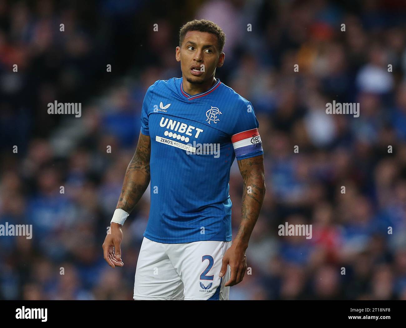 James Tavernier von den Rangers. - Rangers/Newcastle United, Pre-Season Friendly, Ibrox Stadium, Glasgow, Schottland, UK - 18. Juli 2023. Nur redaktionelle Verwendung – es gelten Einschränkungen für DataCo. Stockfoto