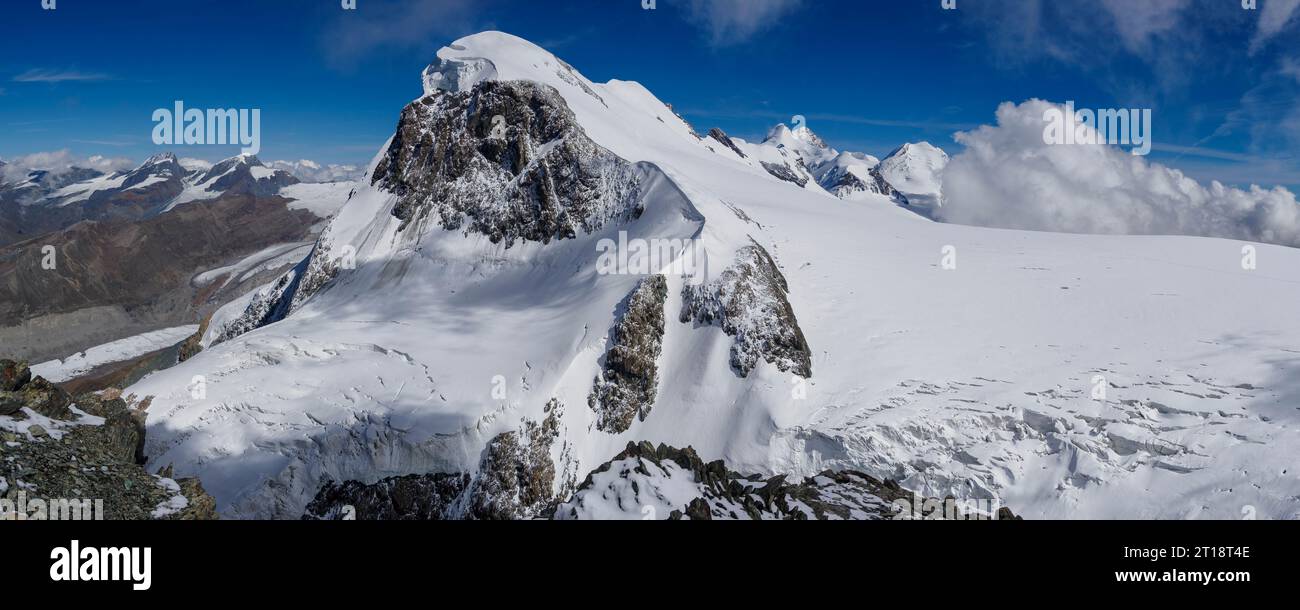 Breithorn Panorama, Matterhorn Glacier Paradise, Schweiz Stockfoto