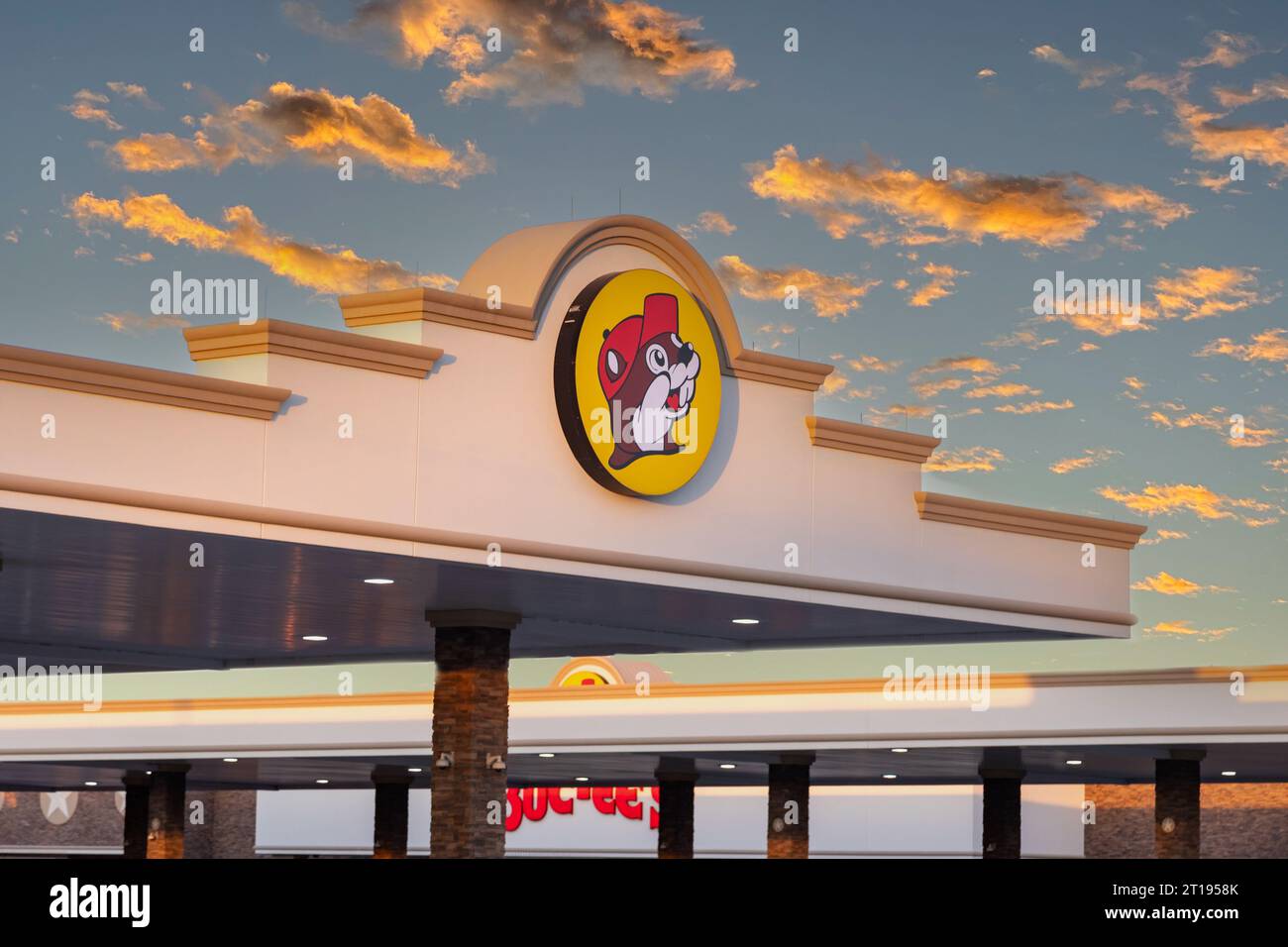 Temple, TX – 21. September 2023: Buc-EE's ist eine beliebte Ladenkette und Tankstellen mit Hauptsitz in Texas Stockfoto