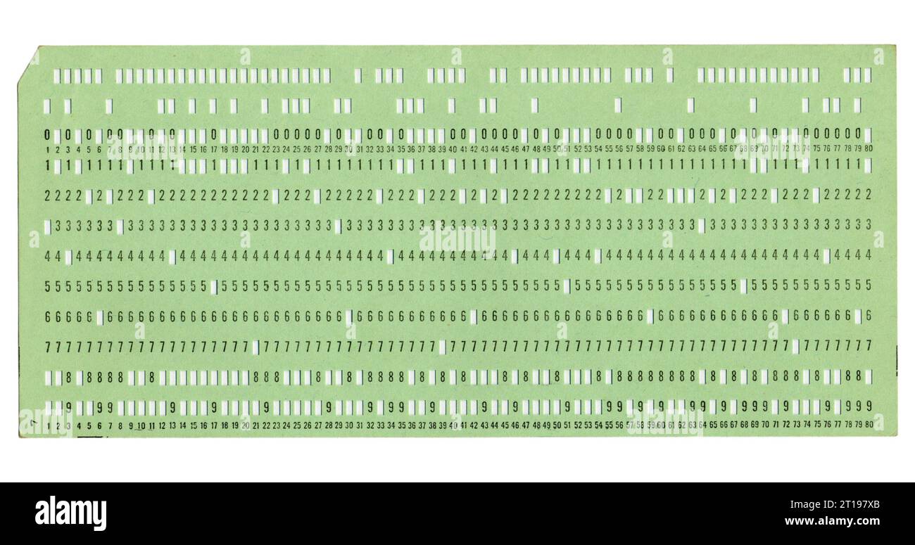 Vintage gestanzte Karte Speichermedium für Computer und Programmierung Stockfoto