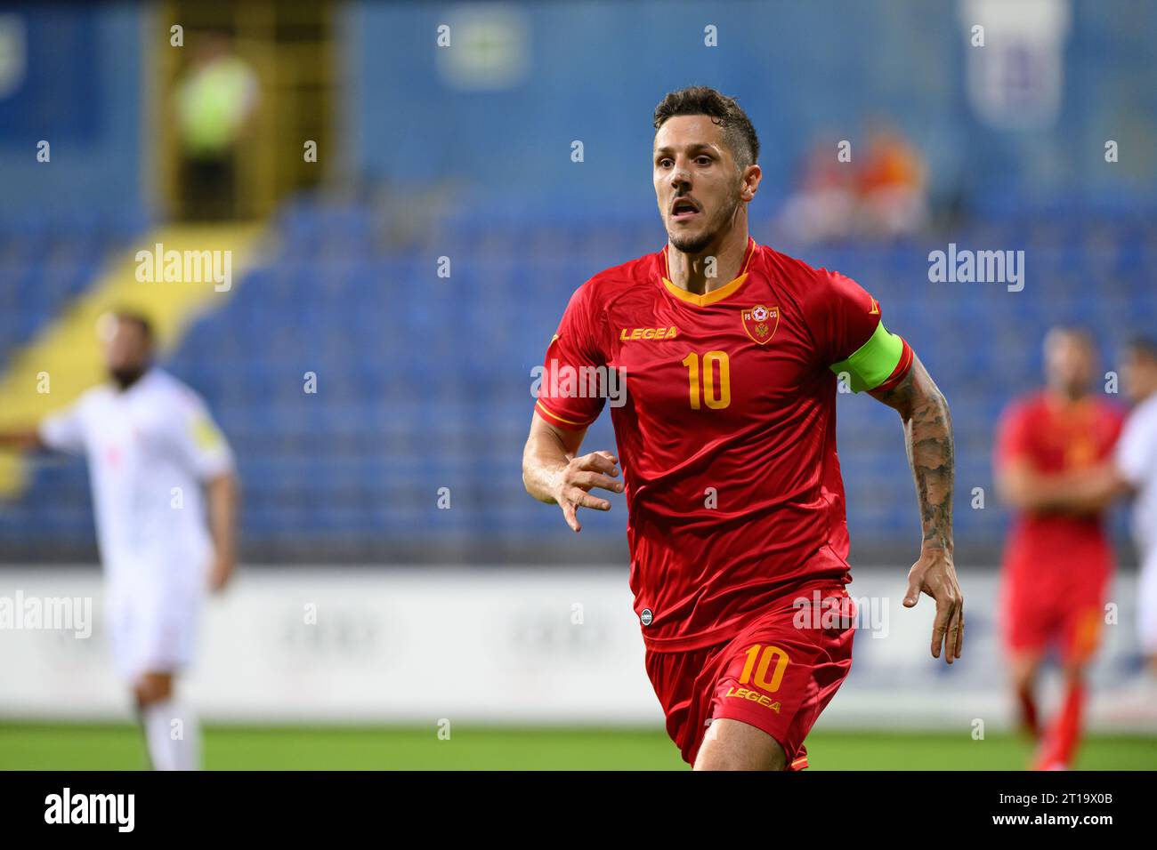 Podgorica, Montenegro, 12.10.23., Oktober 2023, Stevan Jovetic beim Fußball-Freundschaftsspiel zwischen Montenegro und Libanon, Credit: Stefan Ivanovic/Alamy Live News Stockfoto
