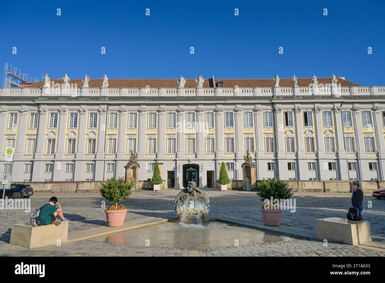 Brunnen Ansbacchantin, Residenz, Promenade, Ansbach, Bayern, Deutschland Stockfoto