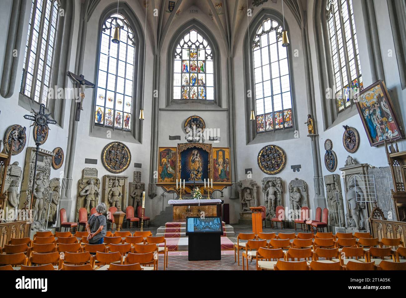 Schwanenritterkapelle, Schwanenordensaltar, Kirche St. Gumbertus, Behringershof, Ansbach, Bayern, Deutschland Stockfoto