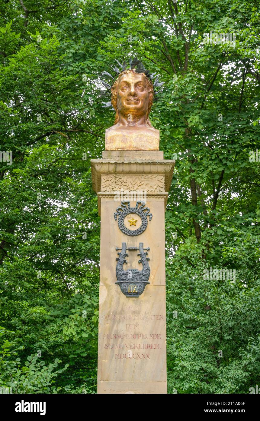 Denkmal Johann Peter Uz, Hofgarten, Ansbach, Bayern, Deutschland Stockfoto