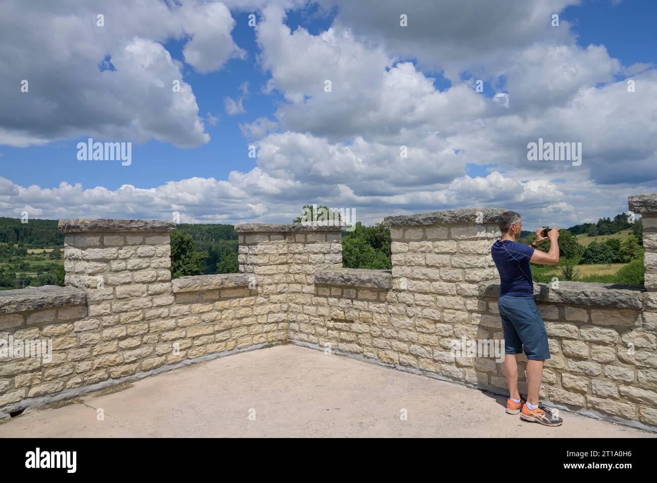 Rekonstruierung Römerkastell Pfünz, Altmühltal, Bayern, Deutschland Stockfoto