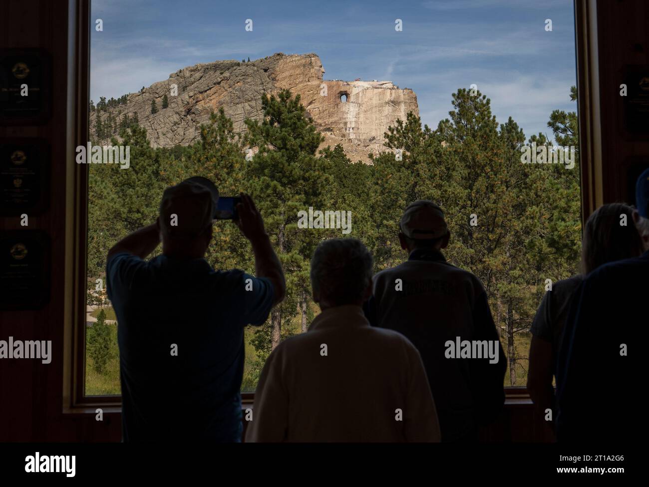 Crazy Horse Memorial ist ein Bergdenkmal in den Black Hills im Custer County, South Dakota. Sie zeigt den Oglala Lakota-Krieger Crazy Horse. Stockfoto