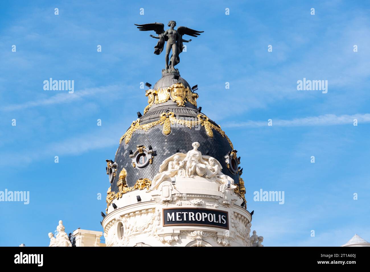 Metropolis Gebäude, Madrid, Spanien Stockfoto