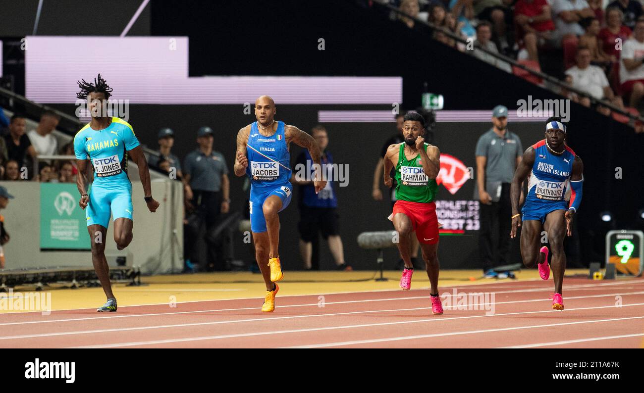 Rikkoi Brathwaite von den Britischen Jungferninseln trat in den 100-m-Vorläufen der Männer bei den Leichtathletik-Weltmeisterschaften im National Athletics Centr an Stockfoto