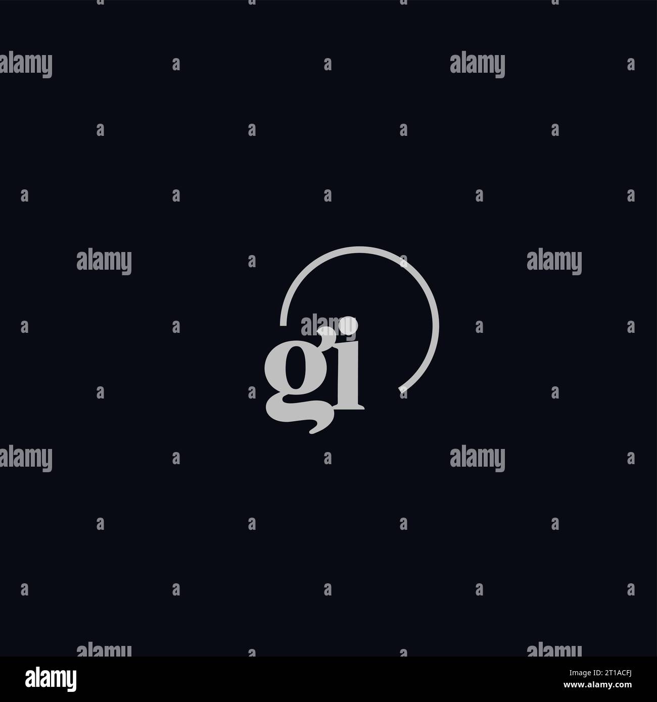 Design-Ideen für das Logo der GI-Initialen Stock Vektor