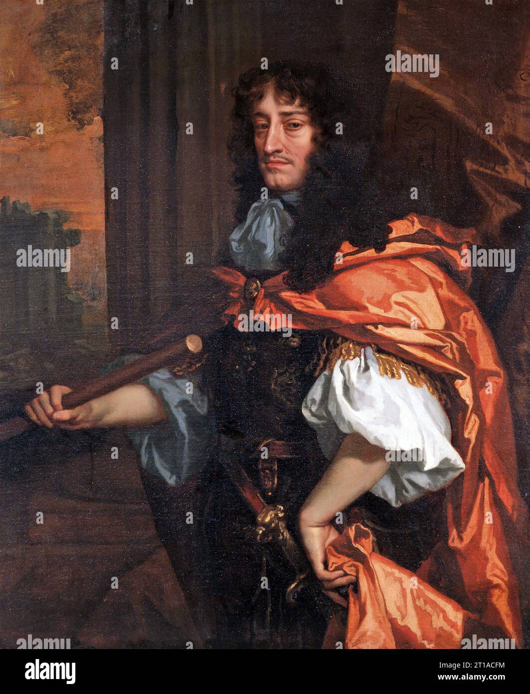 PRINZ RUPERT VON RHEIN (1619–1682) englischer Marine- und Armeeoffizier, Wissenschaftler und Verwalter in einem Porträt von Peter Lely um 1670 Stockfoto