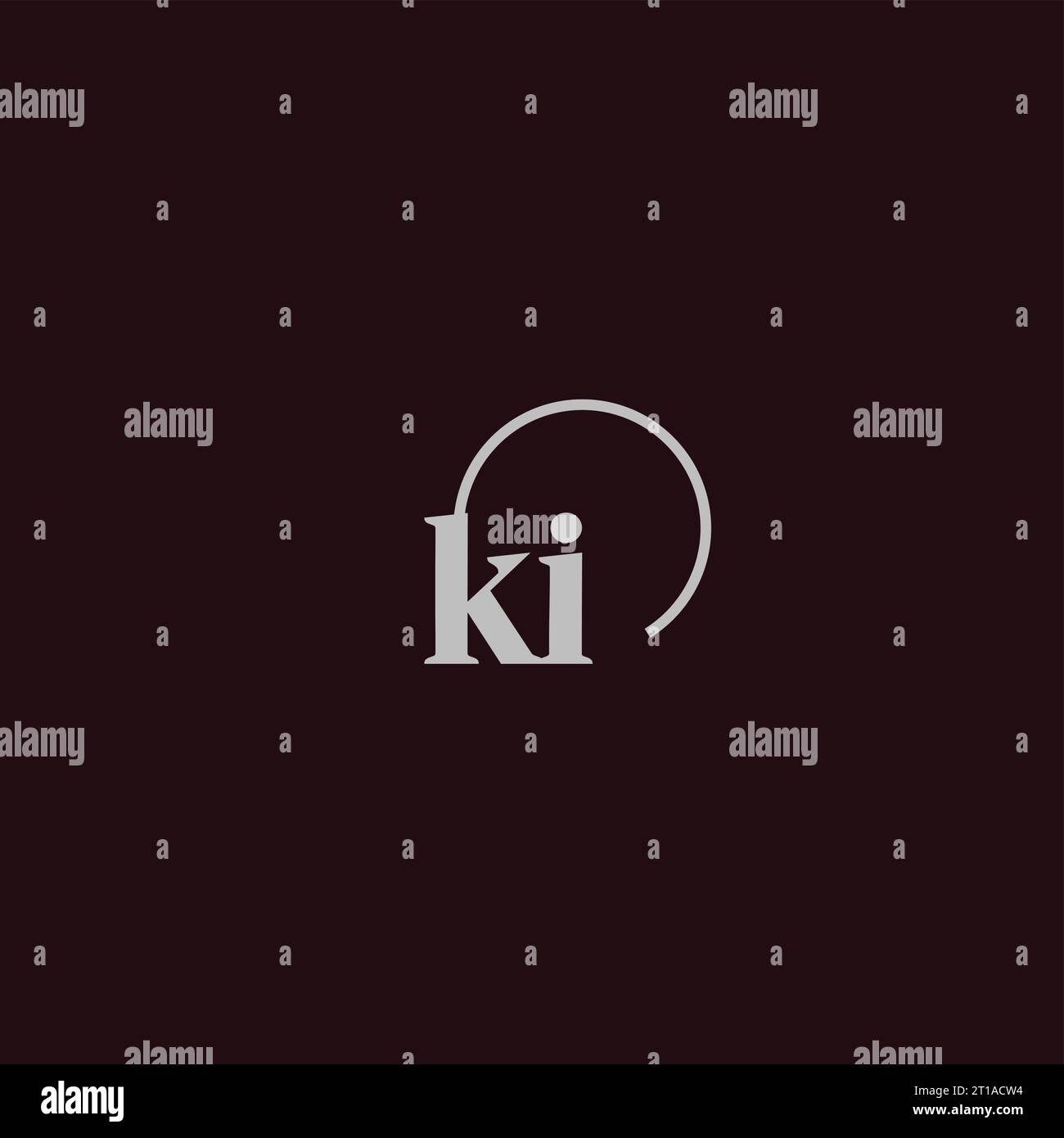 Ideen für das Design von KI Initials-Logo-Monogrammen Stock Vektor