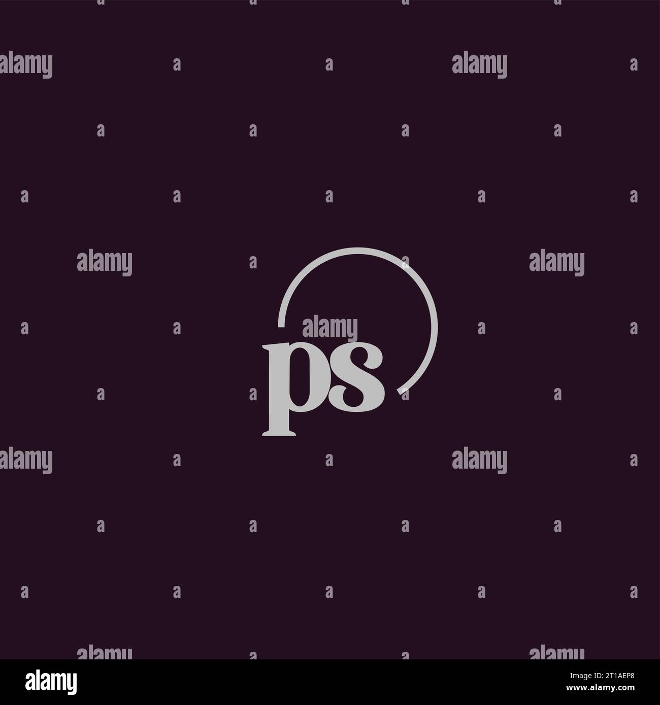 Design-Ideen für das Monogramm des PS Initials Stock Vektor