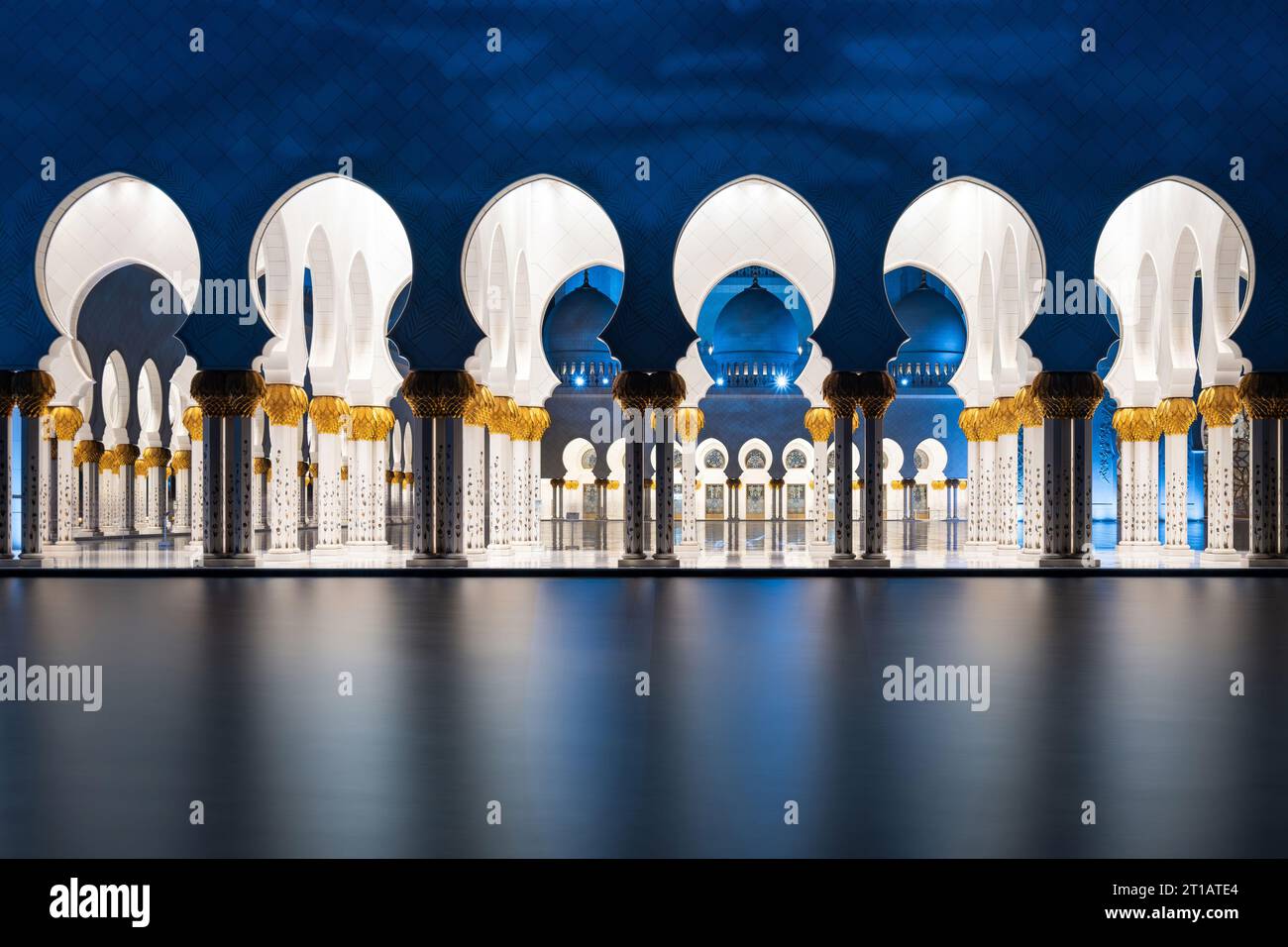 Scheich-Zayed-Moschee in Abu Dhabi, Vereinigte Arabische Emirate (VAE). Stockfoto