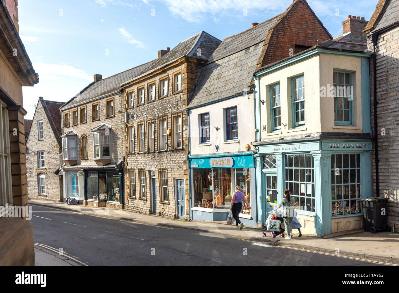 Bow Street, Langport, Somerset, England, Großbritannien Stockfoto