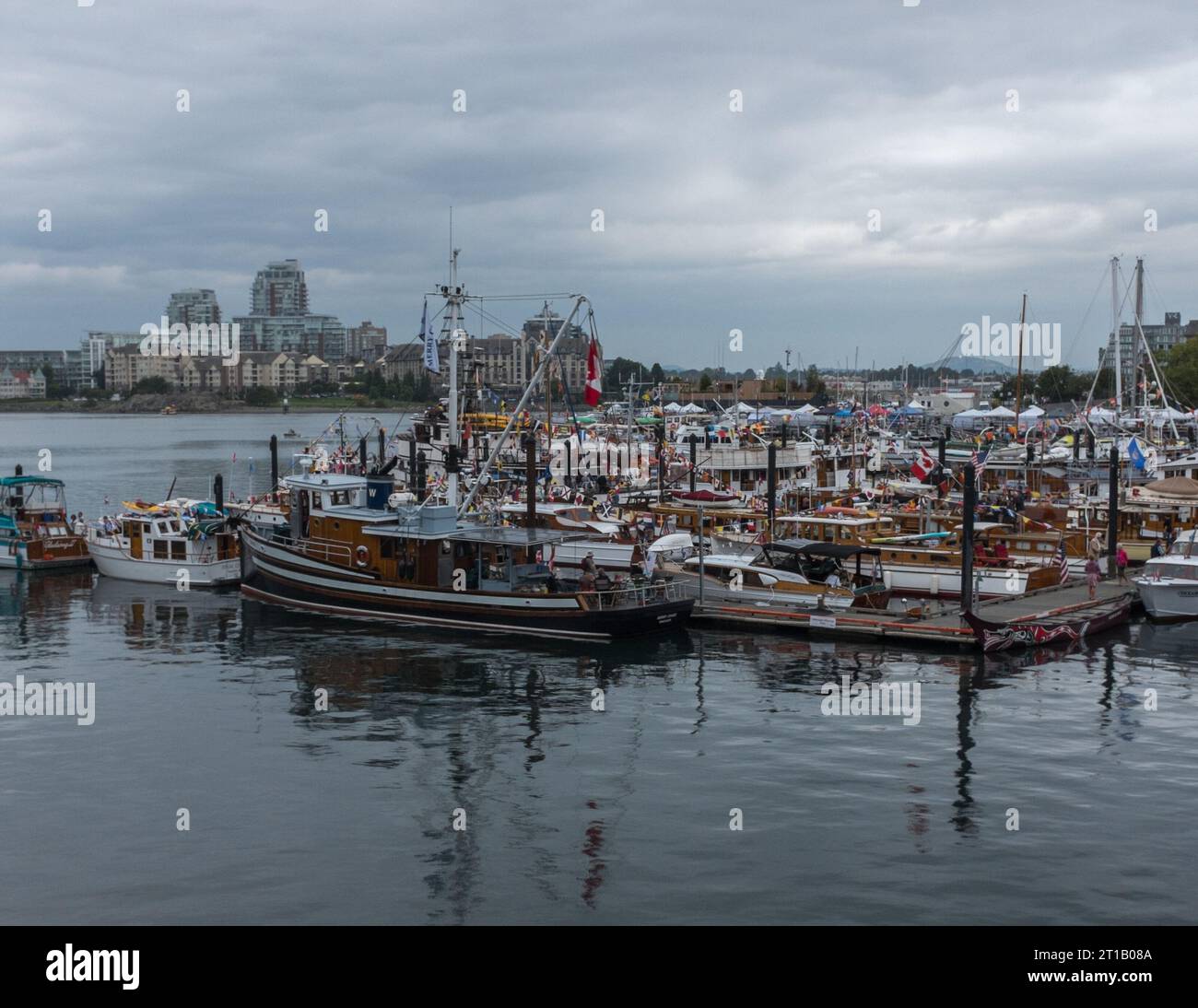 Einige der Beiträge zum jährlichen Victoria Classic Boat Festival in Victoria Harbour, Victoria, BC Stockfoto