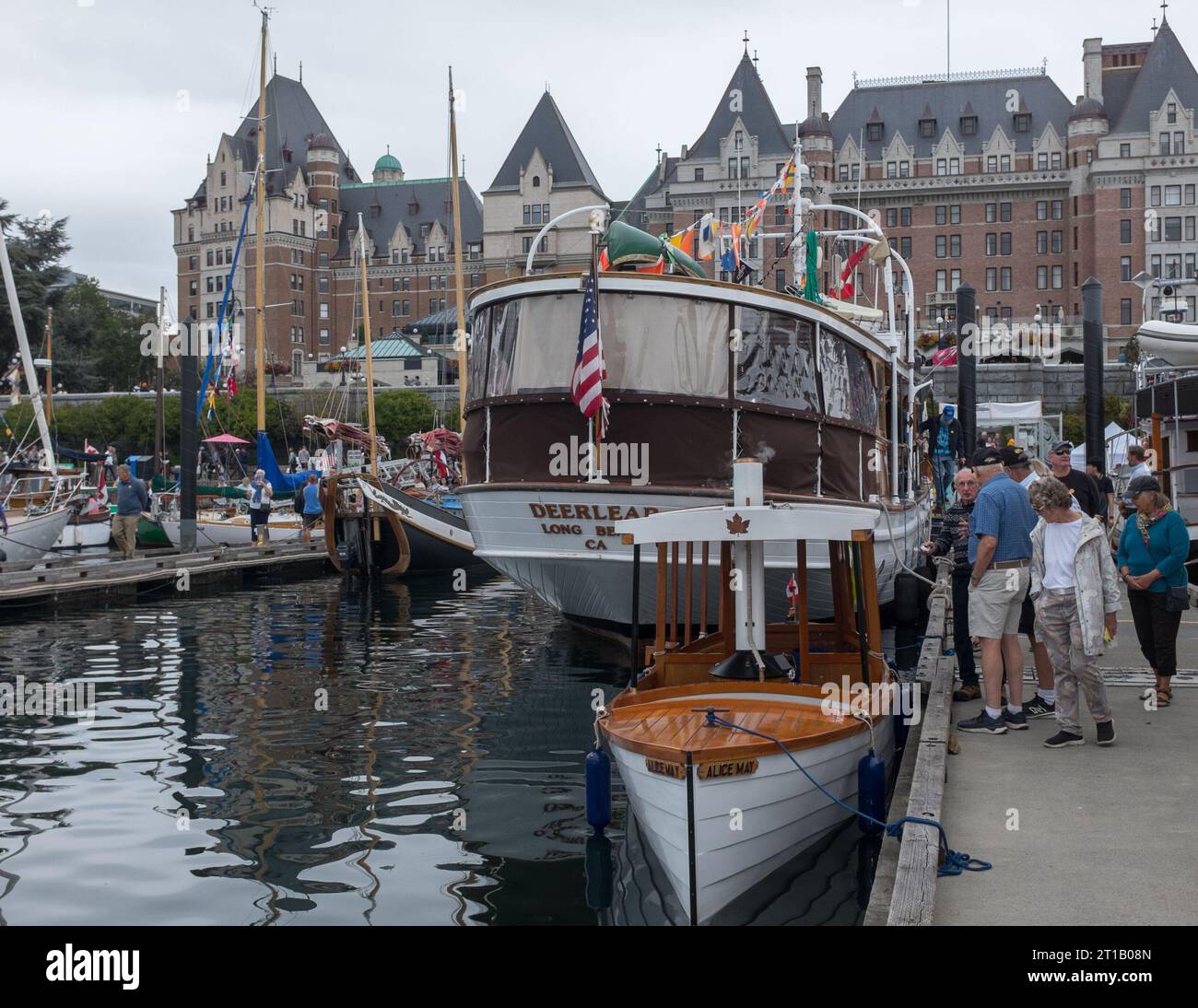 Einige der Beiträge zum jährlichen Victoria Classic Boat Festival in Victoria Harbour, Victoria, BC Stockfoto