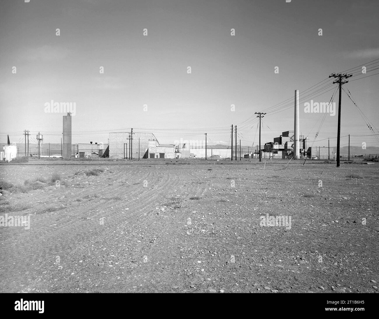 D-Reaktorkomplex, Area 100-D, errichtet während des Manhattan-Projekts und des Zweiten Weltkriegs, Richland, Benton County, Washington, USA Historischer Amerikanischer Ingenieurrekord Stockfoto