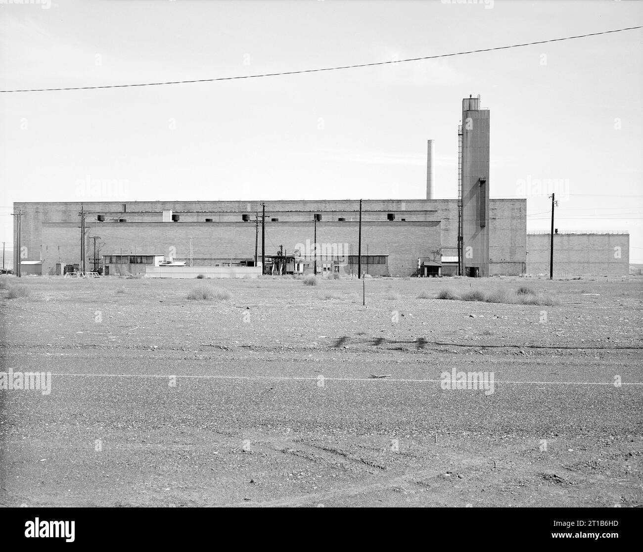 D-Reaktorkomplex, Area 100-D, errichtet während des Manhattan-Projekts und des Zweiten Weltkriegs, Richland, Benton County, Washington, USA Historischer Amerikanischer Ingenieurrekord Stockfoto