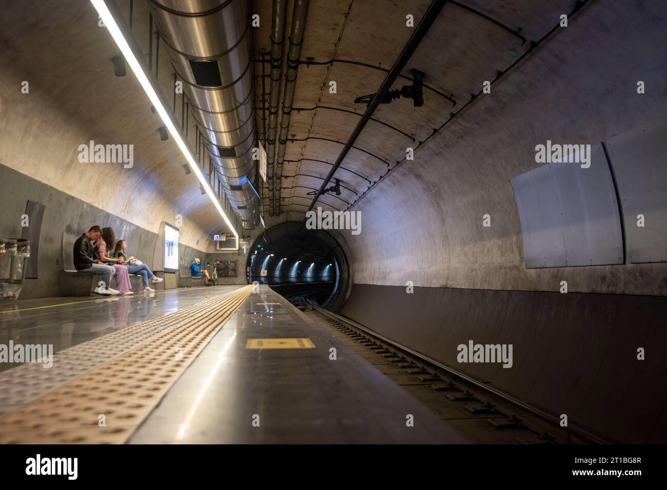 U-Bahn-Tunnel in Neapel - Italien Stockfoto