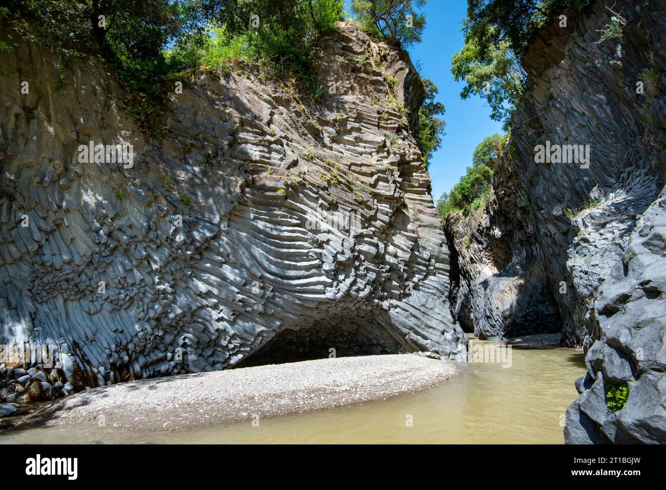 Botanischer und geologischer Park Gole Alcantara - Sizilien Stockfoto