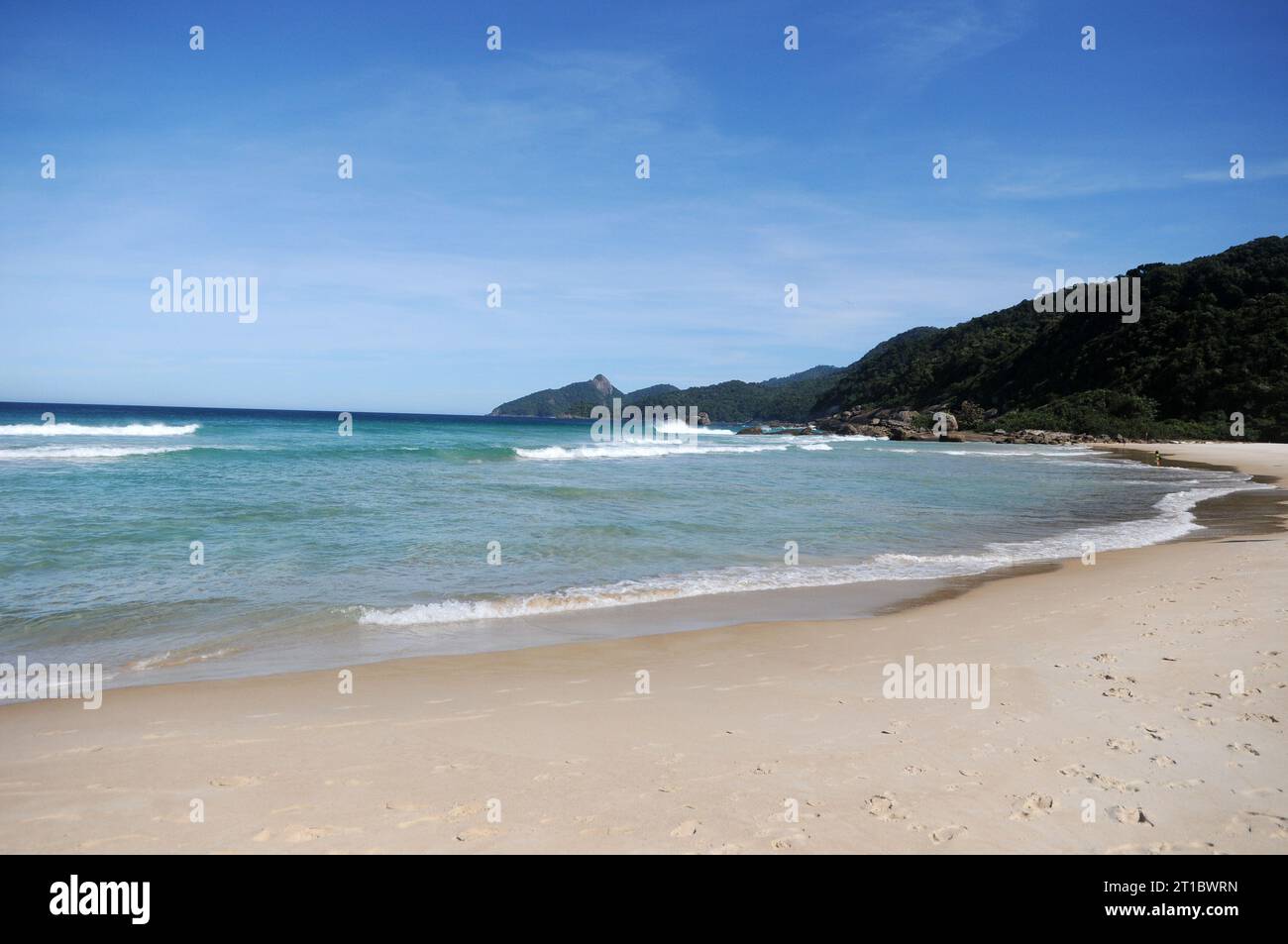 Lopes Mendes Beach, an der Ilha Grande im Bundesstaat Rio de Janeiro gelegen. Stockfoto