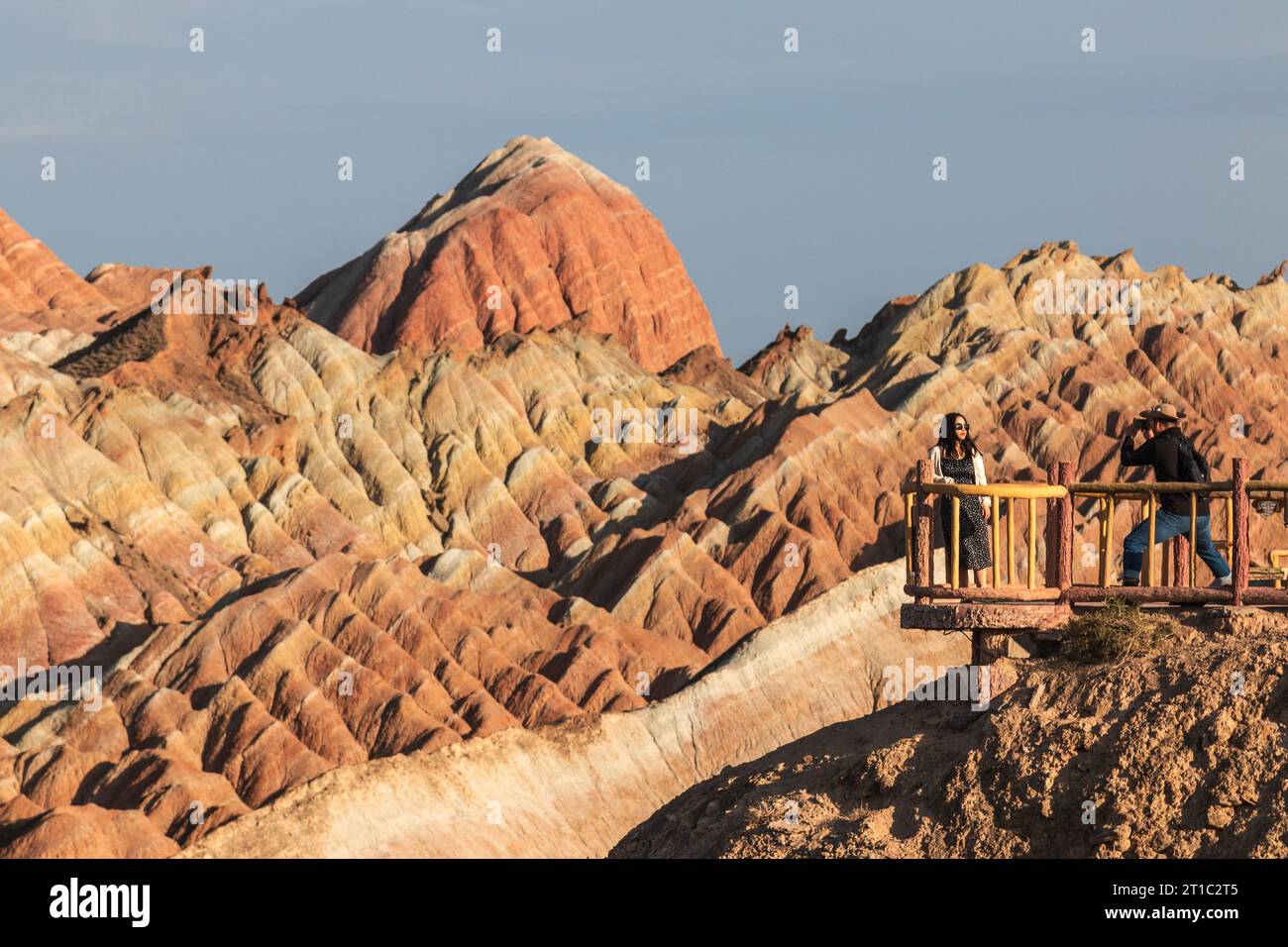 Atemberaubende Regenbogenberge des geologischen Parks Zhangye Danxia in Gansu, China Stockfoto