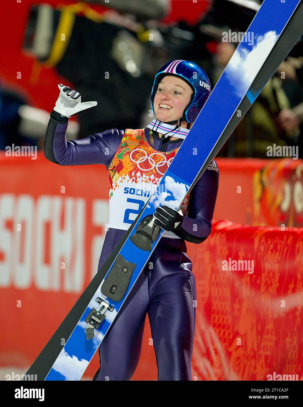 Katharina ALTHAUS, GER Russki Jumping Center XXII. Olympische Winterspiele Sotschi, Russland am 11.02.2014 Stockfoto
