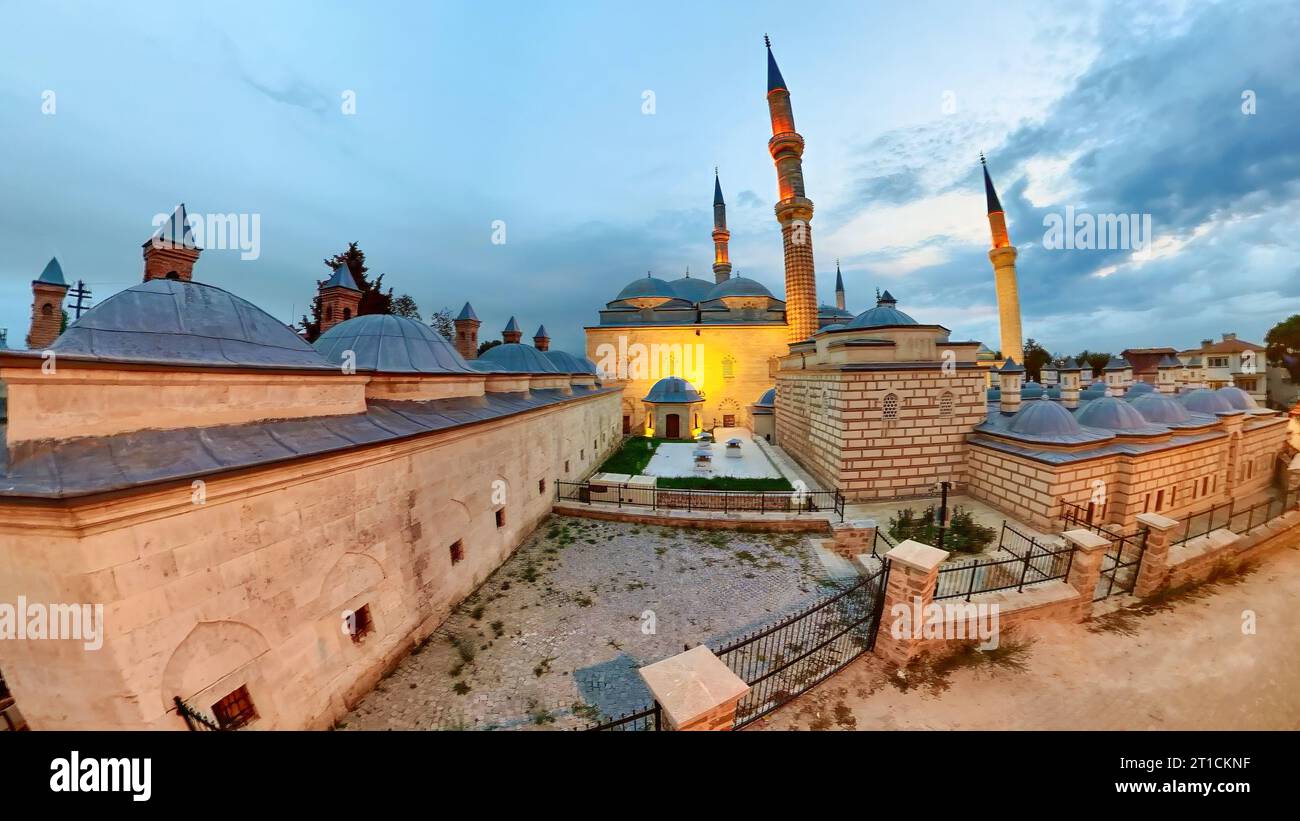 Saatli Madrasa in Edirne, Türkei, renommierte islamische Bildungseinrichtung. Hier studieren die Studenten Theologie, Jurisprudenz, Philosophie, Stockfoto