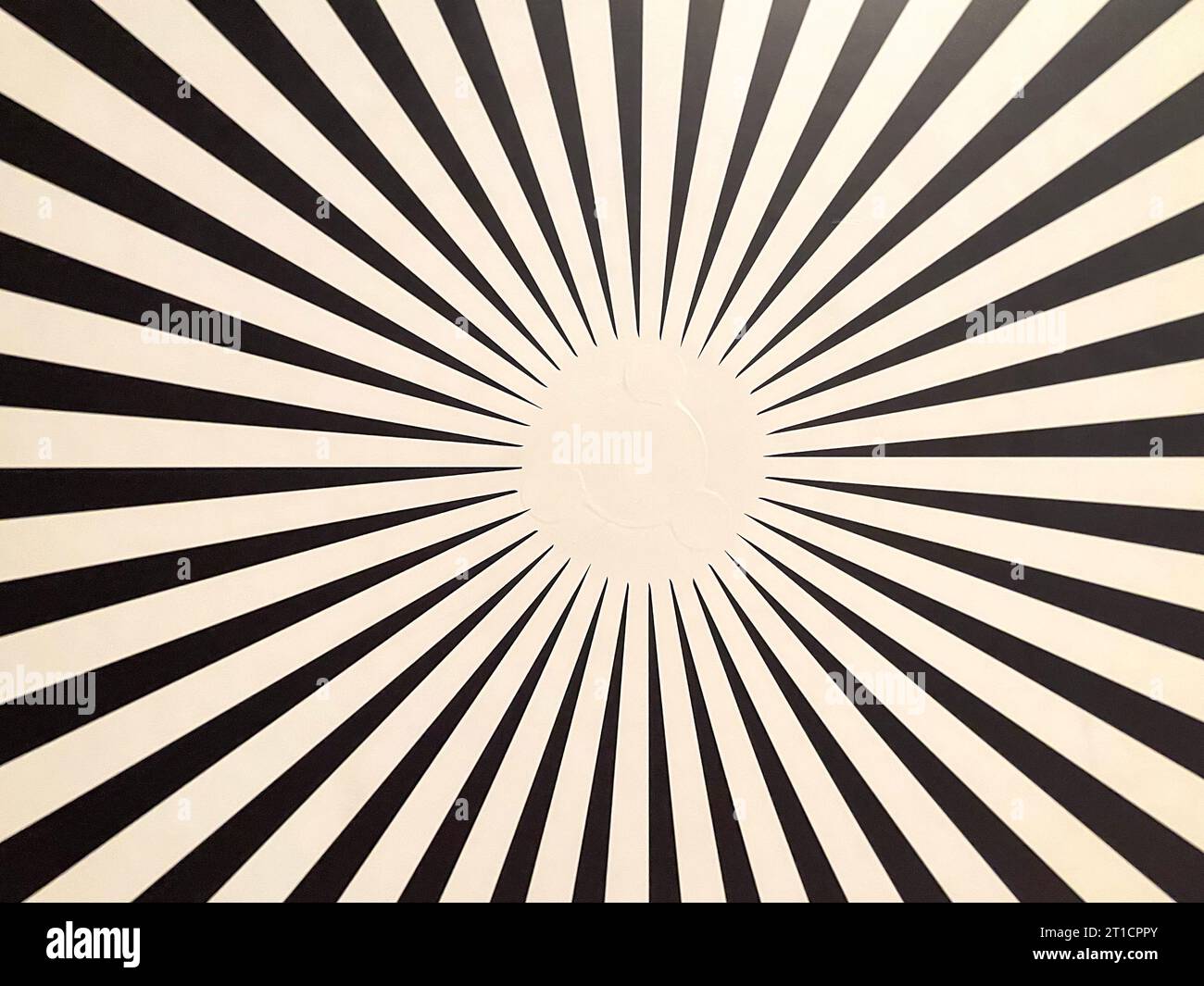 Illusionskunst Spiralhintergrund schwarz weiß Stockfoto