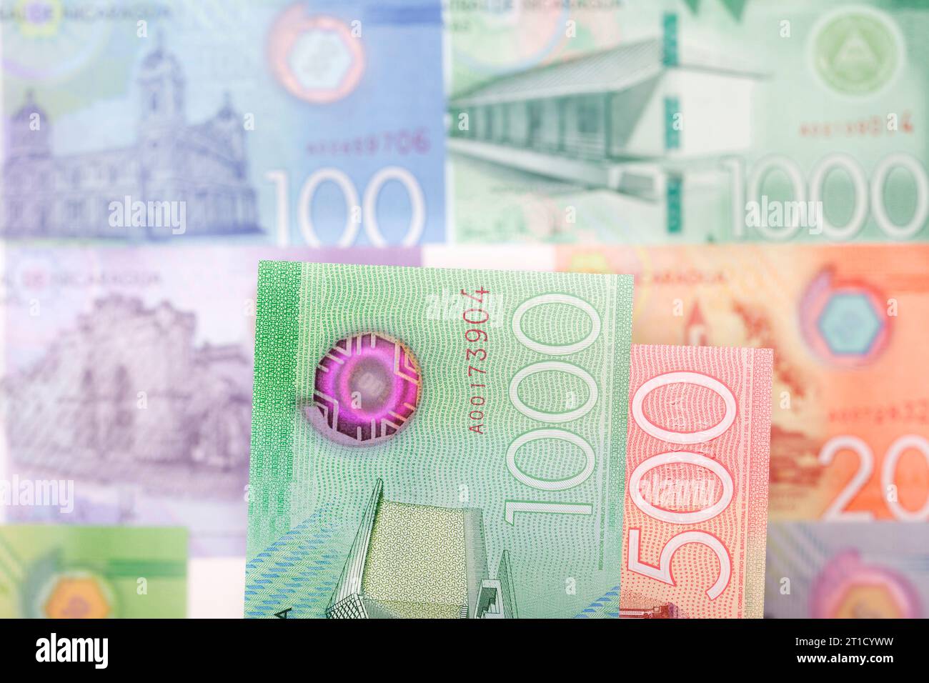 Nicaraguanischen Geld - cordoba ein geschäftlicher Hintergrund Stockfoto