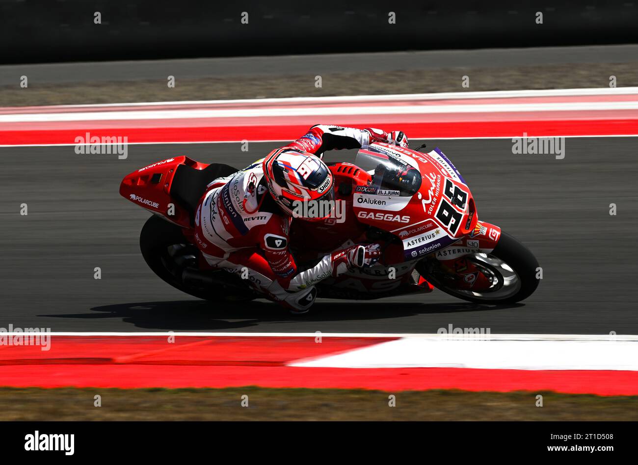 LOMBOK INDONESIA, 13. Oktober 2023.Pertamina Grand Prix von Indonesien, Mandalika International Circuit. Jake Dixon aus Dover, England, reitet für das GASGAS Aspar Team bei der indonesischen MotoGP. Quelle: Karl Phillipson/Alamy Live News Stockfoto