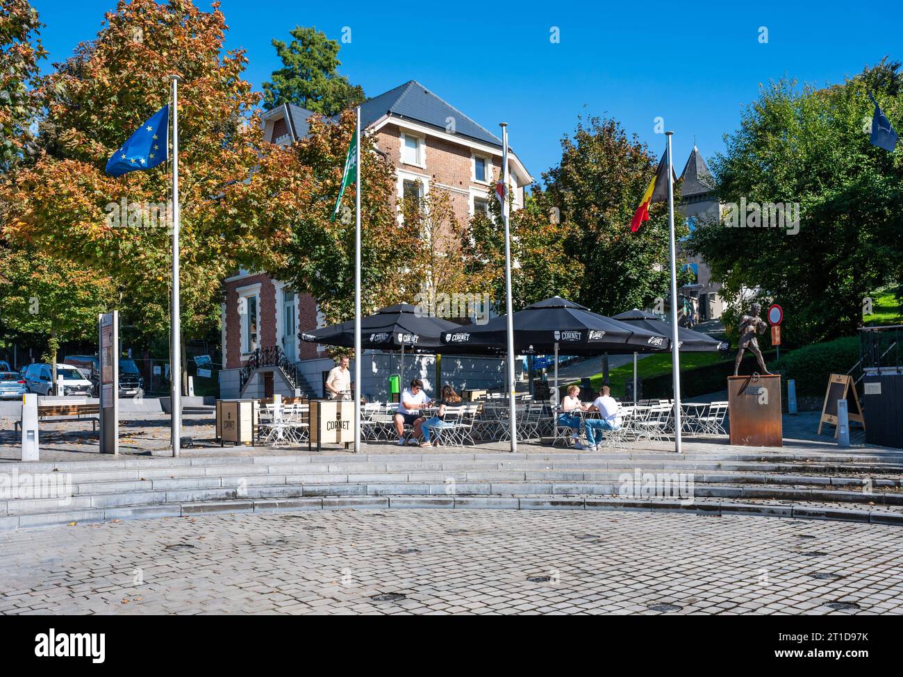 Geraardsbergen, Ostflämische Region, Belgien, 1. Oktober, 2023 - der berühmte Vesten, ein historischer Platz im Dorfzentrum Credit: Imago/Alamy Live News Stockfoto