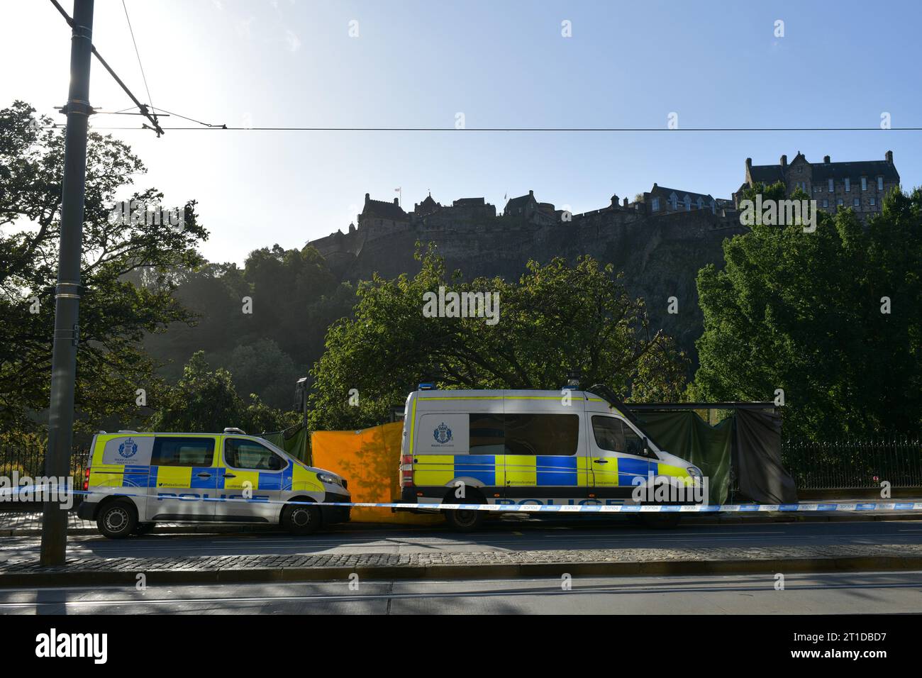 Edinburgh Schottland, Vereinigtes Königreich 13. Oktober 2023. Polizeivorfall In Der Princes Street. Credit sst/alamy Live News Stockfoto